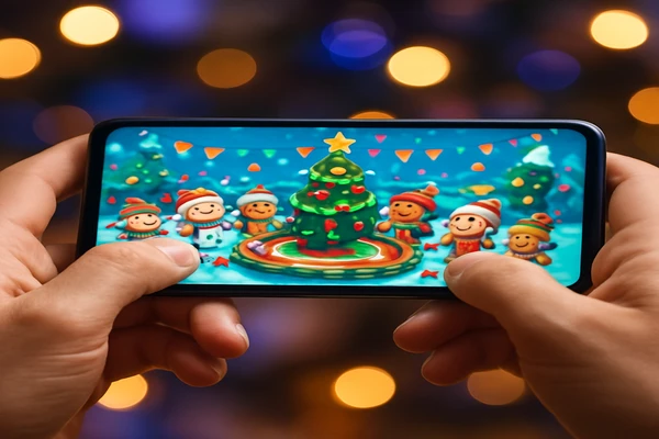 একজন ব্যবহারকারী স্মার্টফোন ধরে সাচ্ছন্দ্যে অনলাইন গেম উপভোগ করছেন